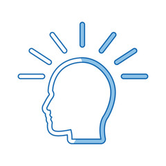 Illustration of an isolated long shadow male head with a male head wearing a virtual reality headset