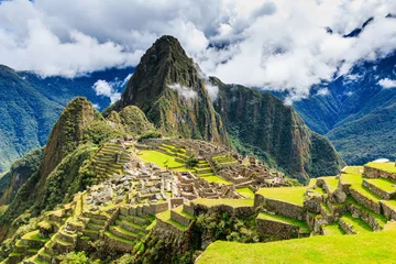 Crédence de cuisine en verre imprimé Machu Picchu Machu Picchu, Pérou. Patrimoine mondial de l& 39 UNESCO. Une des sept nouvelles merveilles du monde