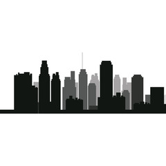 Fototapeta na wymiar silhouette skyscraper building urban skyline vector illustration
