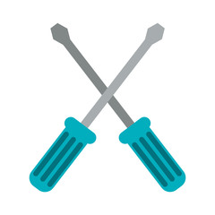 crossed screwdrivers icon image vector illustration design 