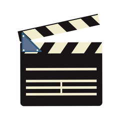 Fototapeta premium clapperboard movie icon image vector illustration design 