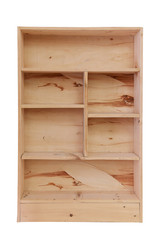 Empty wooden shelf.