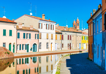 Fototapeta na wymiar Small Italian town Comacchio also known as 