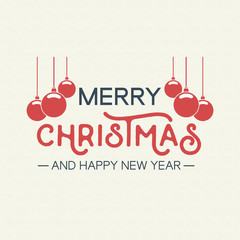 Christmas quote typography bauble illustration