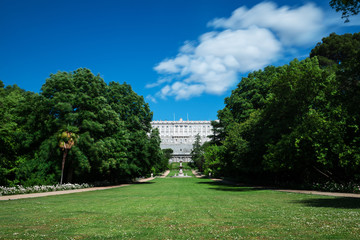 Fototapeta na wymiar Gardens of the Royal Palace of Madrid