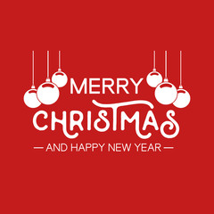 Christmas quote typography bauble illustration