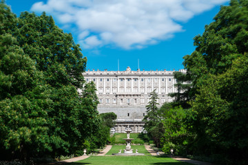 Fototapeta na wymiar Gardens of the Royal Palace of Madrid
