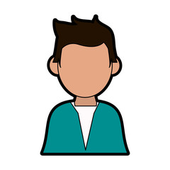 faceless man avatar wearing  shirt icon image vector illustration design 