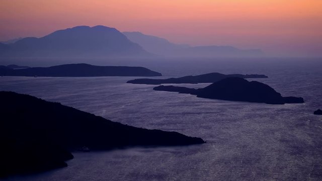 Ocean currents. Movement of the sea surface layer, driven by the wind. 4K, Time lapse. Water surface of ocean filmed at sunset time which gives nice dark coloration to the scene. Oceans mostly compose