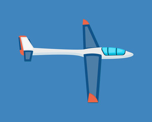 Air vehicles. A modern land glider hovering in the air.