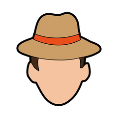 faceless man wearing hat icon image vector illustration design 