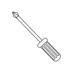 single screwdriver icon image vector illustration design  single black line