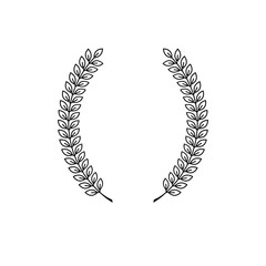 Laurel Wreath floral emblem. Heraldic Coat of Arms decorative logo isolated vector illustration.