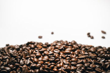Roasted coffe beans isolated