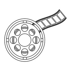 tape reel icon image vector illustration design  single black line