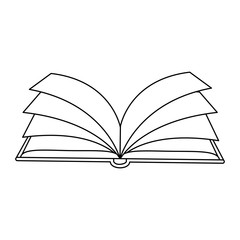 open book icon image vector illustration design  single black line