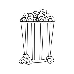 popcorn snack icon image vector illustration design  single black line