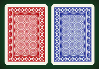 Back side design - playing cards vector illustration