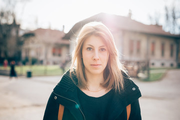 young beautiful hipster sporty blonde woman