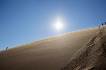 People Climbing up and down Big Daddy Dune, Desert Landscape, Namibia