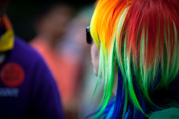 girl with colorful hair