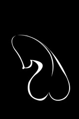 Abstract silhouette of a beautiful nude woman.