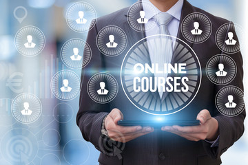 Online course show businessman .
