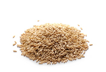 Oat grains isolated on white background