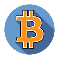 Bitcoin icon flat design vector illustration