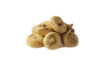 Figs isolated on white background. Dried fruit with copy space for text.