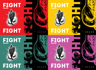 Boxing gloves in vintage style. Vector illustration