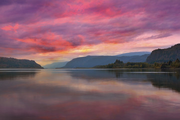 Colorful Sunrise at Columbia River Gorge