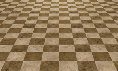 Travertine Tile floor in perspective for background or element of interior design