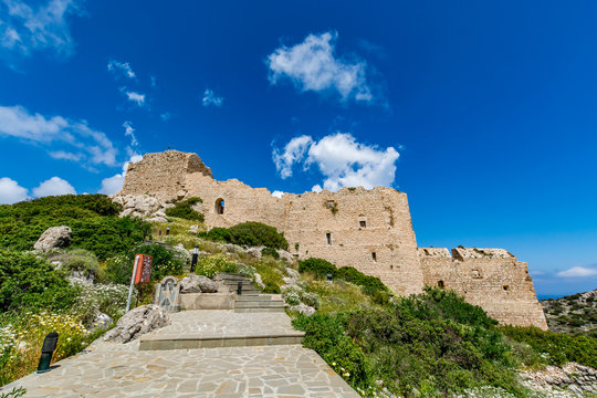 Medieval castle of Kritinia (Kastellos), Rhodes island, Greece