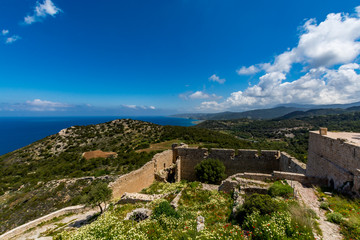Fototapeta na wymiar Medieval castle of Kritinia (Kastellos), Rhodes island, Greece