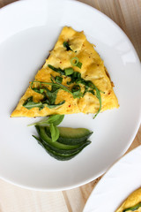 The fried village eggs with greens