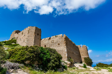 Fototapeta na wymiar Medieval castle of Kritinia (Kastellos), Rhodes island, Greece