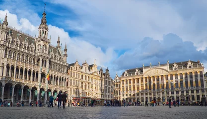 Deurstickers Grand palace in the centre of Brussels Belgium  © nickzudwa