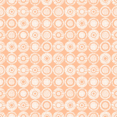 Seamless vector geometrical pattern with circles pastel endless background with hand drawn textured geometric figures. Graphic illustration, print for wrapping, background, cover, surface