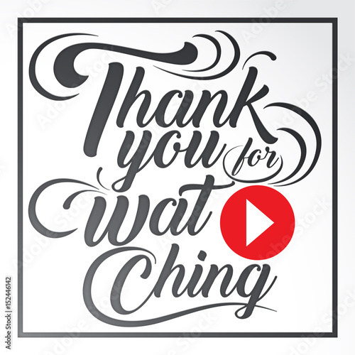 "The Icon Paper Cut Style Thank You for Watching Created vector art