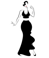 illustration vector of women silhouette icon on white background