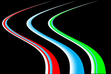 Abstract colored lines. Speed motion at night