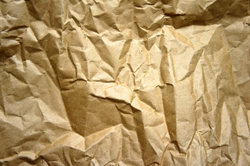 crumpled Kraft paper. texture or background.