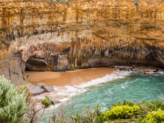 A Private Turquoise Blue Cove on the Great Ocean Road, Australia