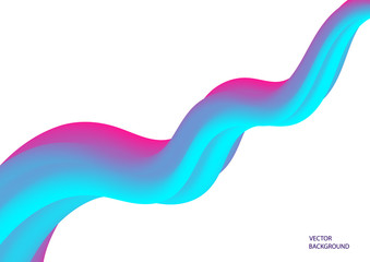 3d wavy horizontal colorful background with bright blue and yellow wave vector illustration