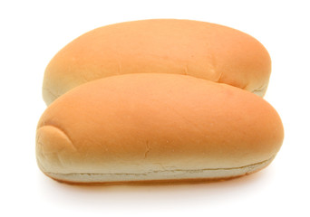 Hot dog buns isolated on white background