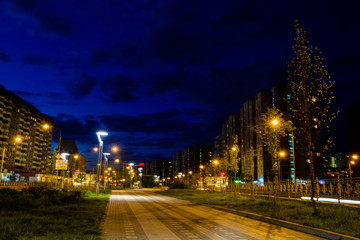 View of the night boulevard