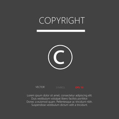 Copyright button web icon flat design