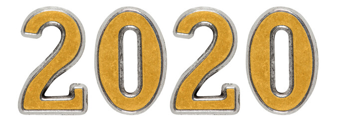 2020 inscription, isolated on white background, 3d render