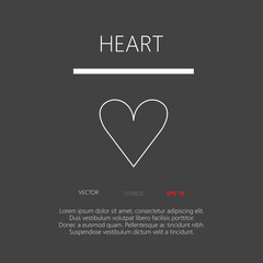 heart button web icon flat design